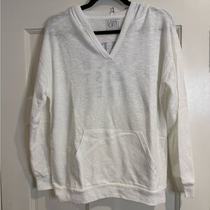 St. Barth French West Indies White Hooded Pullover - M